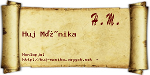 Huj Mónika névjegykártya