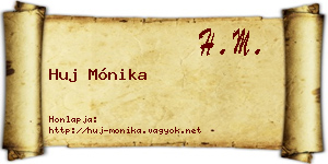 Huj Mónika névjegykártya